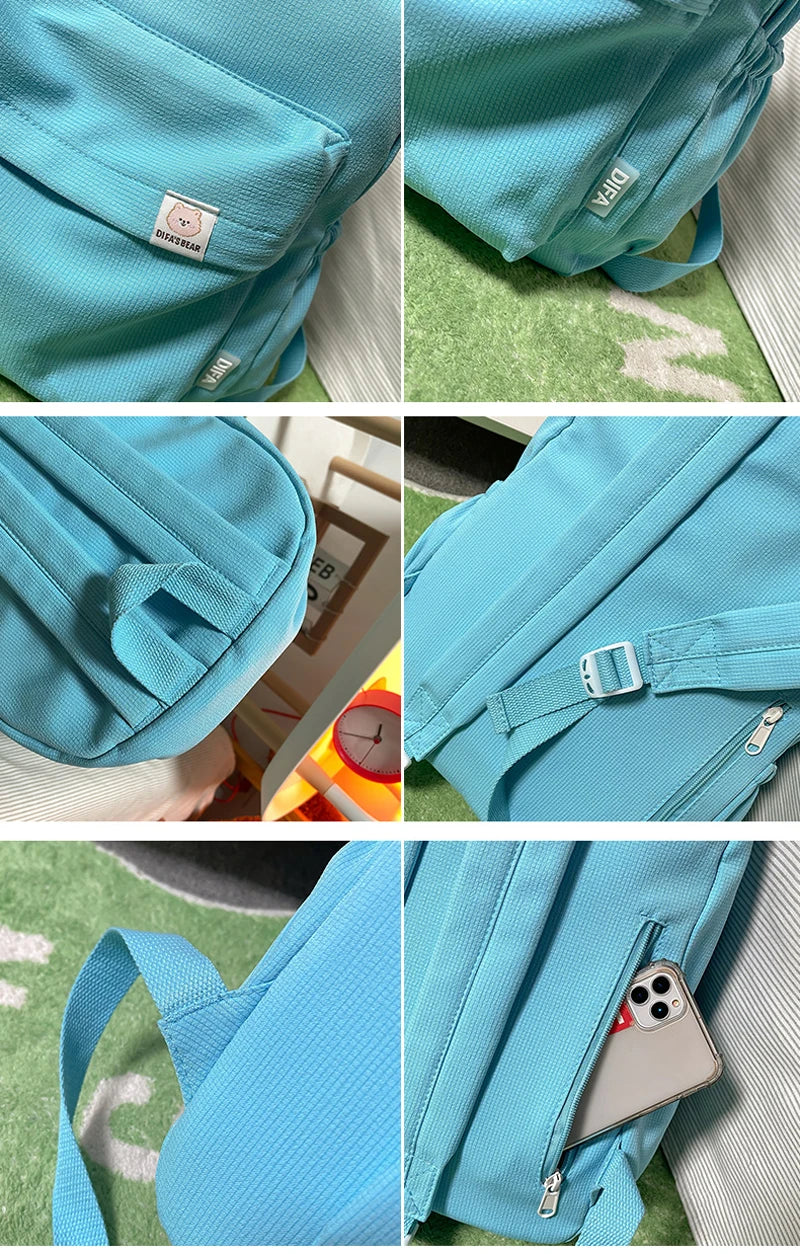 FlexPack Solid Color School Backpack
