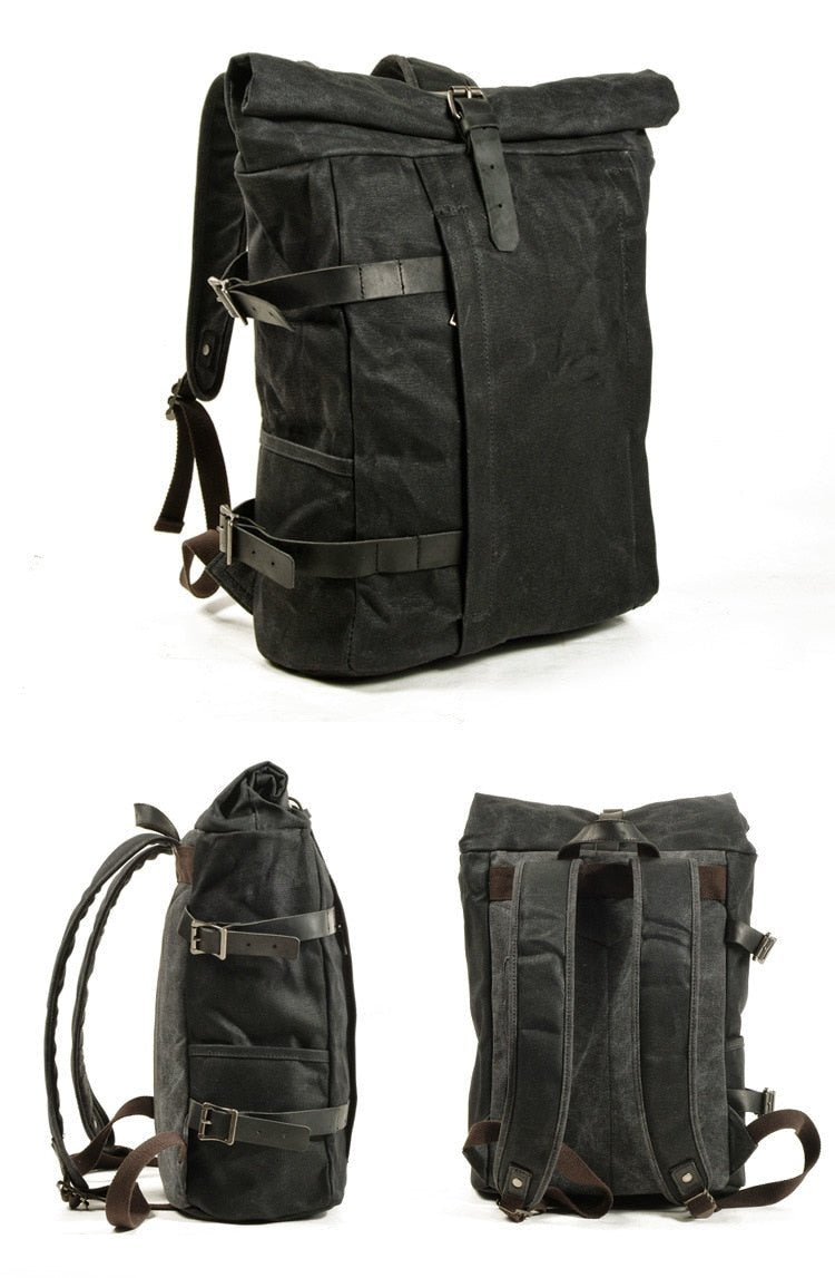 Vintage Waxed Canvas Rolltop Backpack - More than a backpack